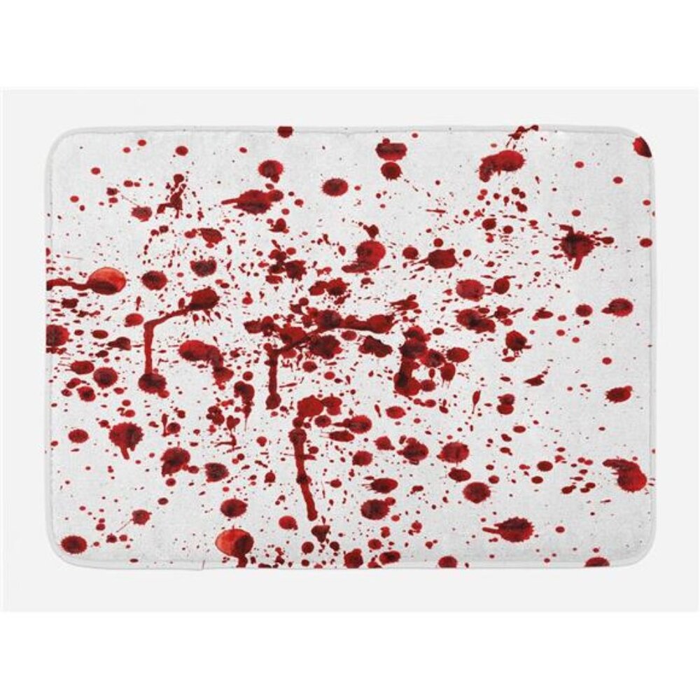 Ambesonne Horror Bath Mat, Splashes of Blood Grunge Style Bloodstain Horror